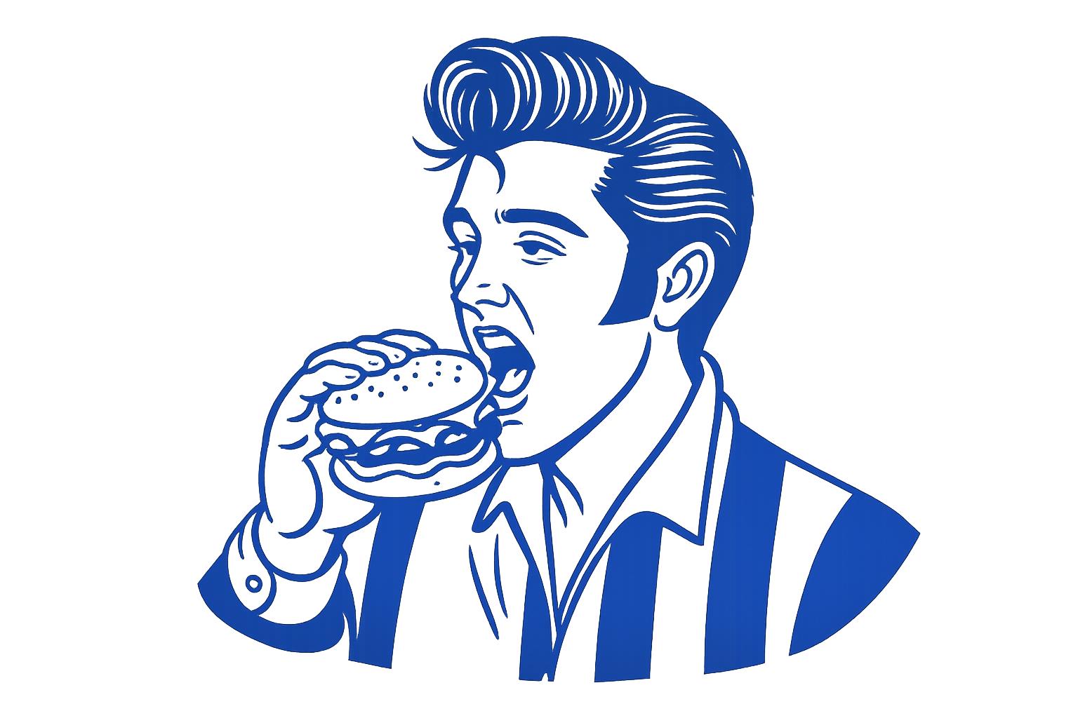 Man biting burger